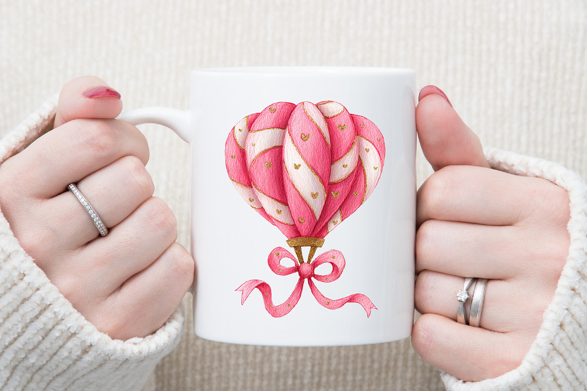 Watercolor Pink Valentines Clipart, an Illustration by Sublimation Artist (Photo 5 of 6)