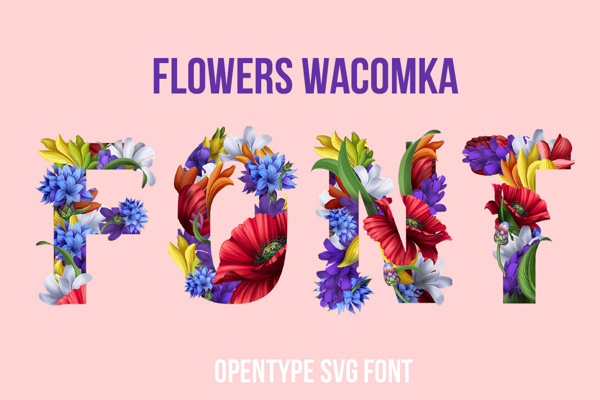 Flowers Wacomka Font, a Font by Handmadefont (Photo 1 of 10)