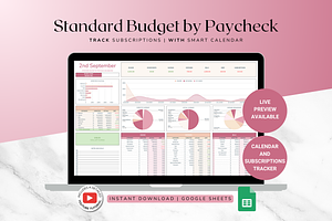 Standard Paycheck Budget - Red
