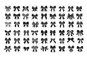 Wrapping decorative bows black icons, an Object Illustration by Valerie Bodnar