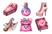 Charm Pink Halloween Clipart Bundle, an Illustration by Daily.Designs (Thumbnail 5 of 5)