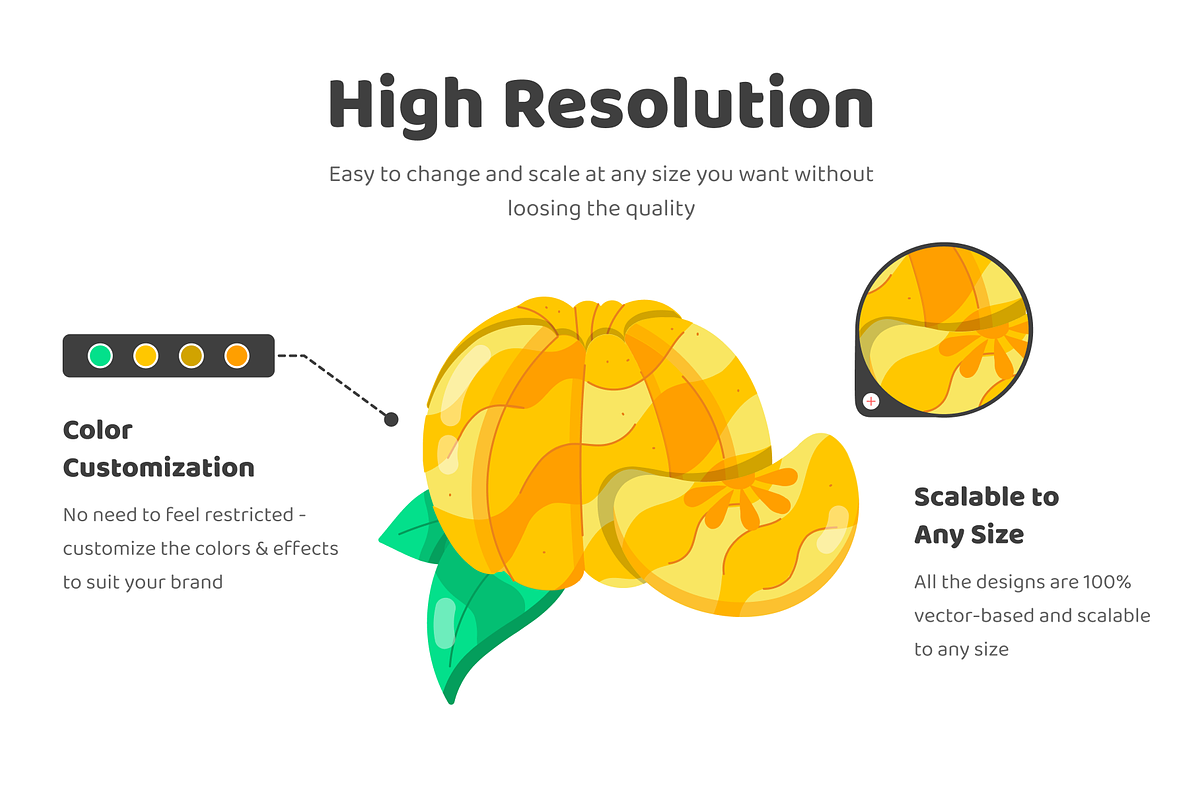 Flat Fruit Stickers, a Duotone Icon by Vectors Market (Photo 4 of 6)