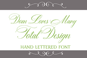 Sale-Dom Loves Mary Total Design, a Script Font by Debi Sementelli (Thumbnail 1 of 5)
