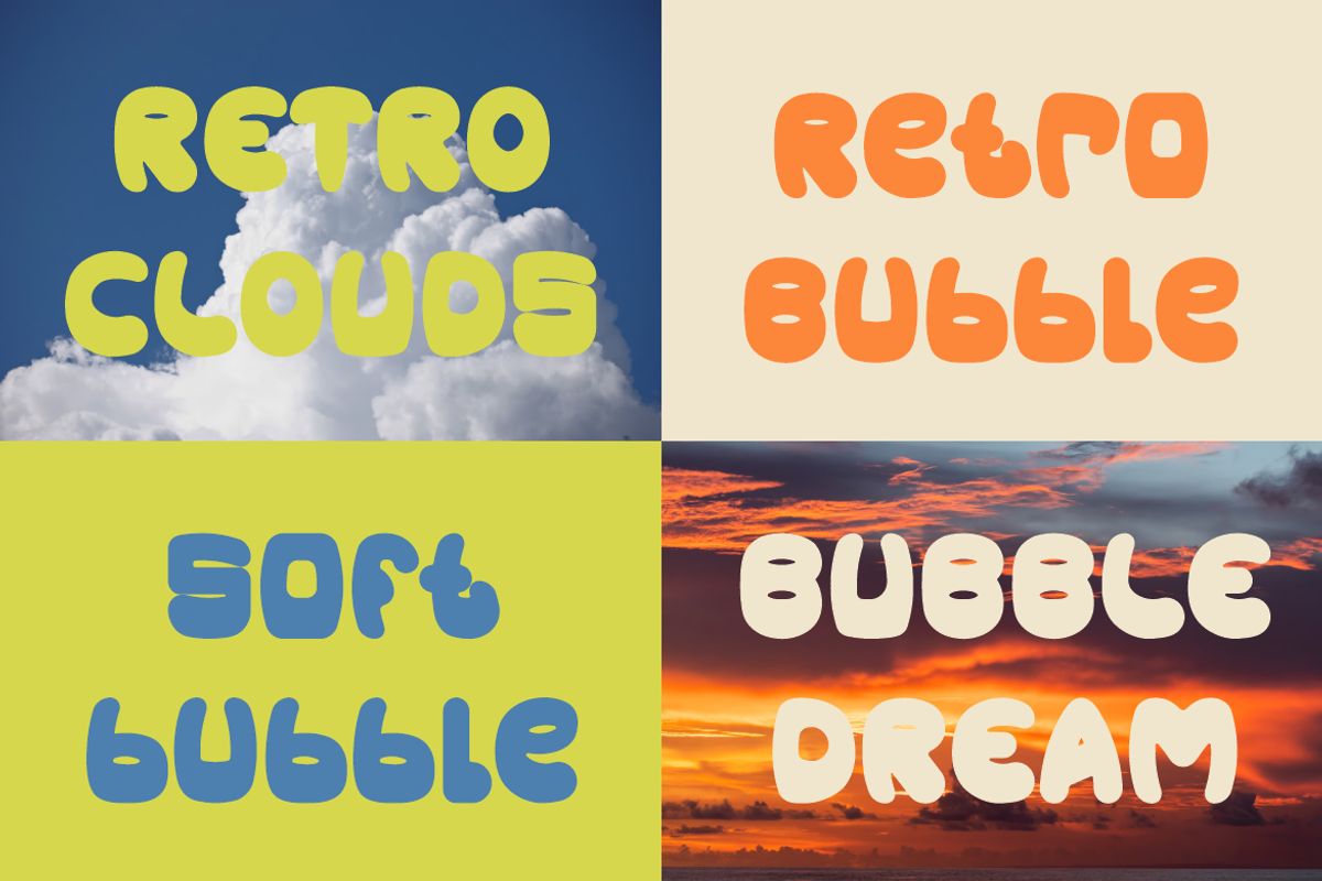 Groovy Clouds Groovy Bubble Font, a Font by PutraCetol Studio (Photo 2 of 5)