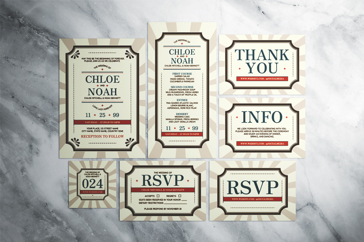Vintage Wedding Invitation Suite, an Invitation Template by The Good Store (Photo 1 of 4)