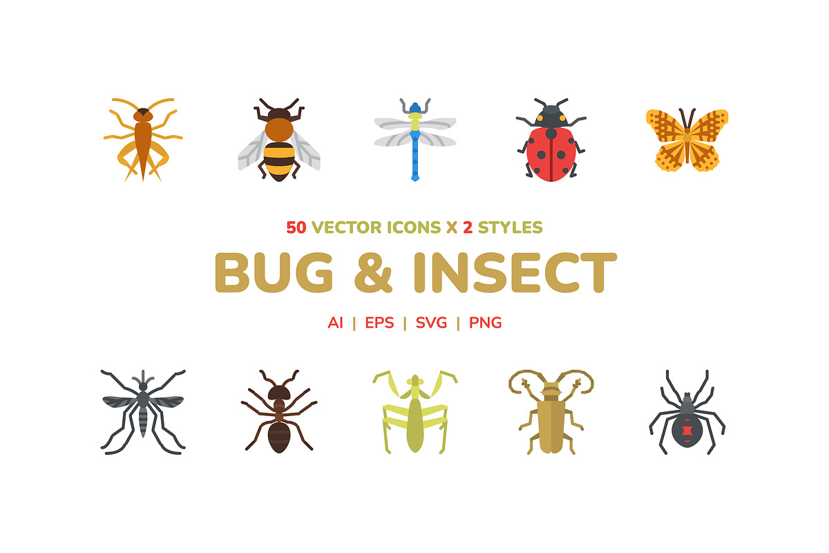 Bug & Insect Icon Pack, an Outline Icon by Iconixar & Friends (Photo 1 of 3)