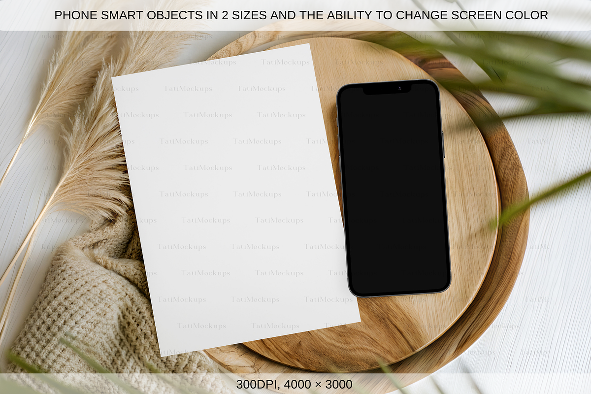 5x7 Card and iPhone Mockup, an Advertising Mockup by TatiMockup (Photo 2 of 3)
