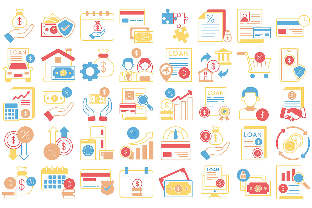 Credit Card Loan Vector Icons Set, an Outline Icon by Vector Portal (Photo 3 of 5)