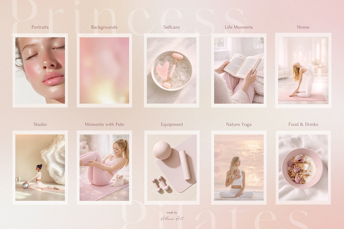240 Pilates Yoga Stock Photo Bundle, a Beauty & Fashion Photo by Allure Art (Photo 3 of 31)