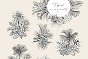 Tropical black& white plants, a Decorative Illustration by Jeanna Draw (Thumbnail 5 of 19)