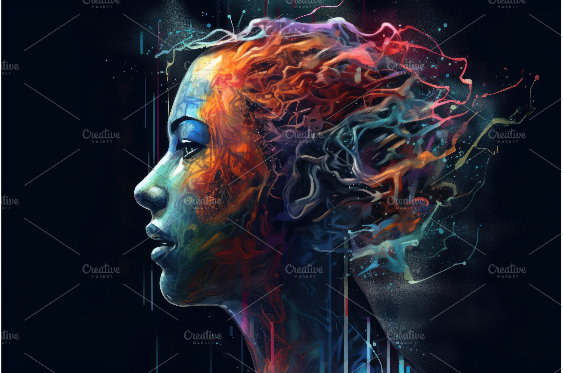 Colorful mental health. Generate Ai, a Person Photo by Ylivdesign