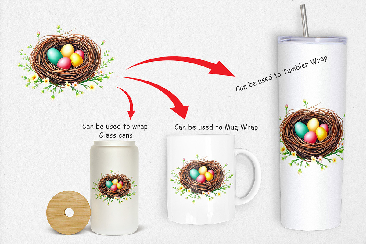 Nests with Eggs Clipart, a Graphic by Artnoy (Photo 4 of 5)