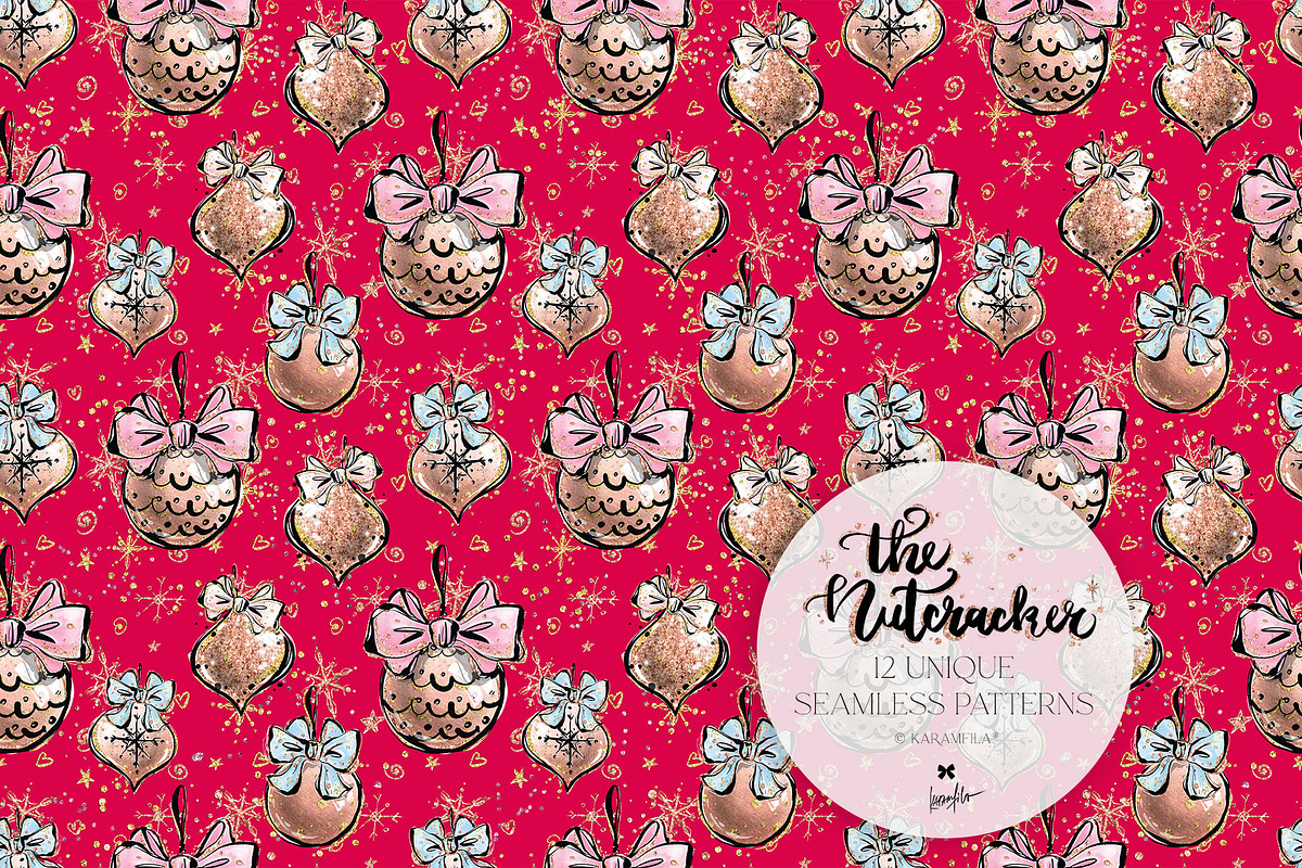Nutcracker Christmas Magic Patterns, a Pattern Graphic by KaramfilaS (Photo 6 of 21)