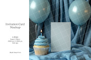 Boy birthday invitation card mockup, an Advertising Mockup by Blush Roses Print (Thumbnail 1 of 7)