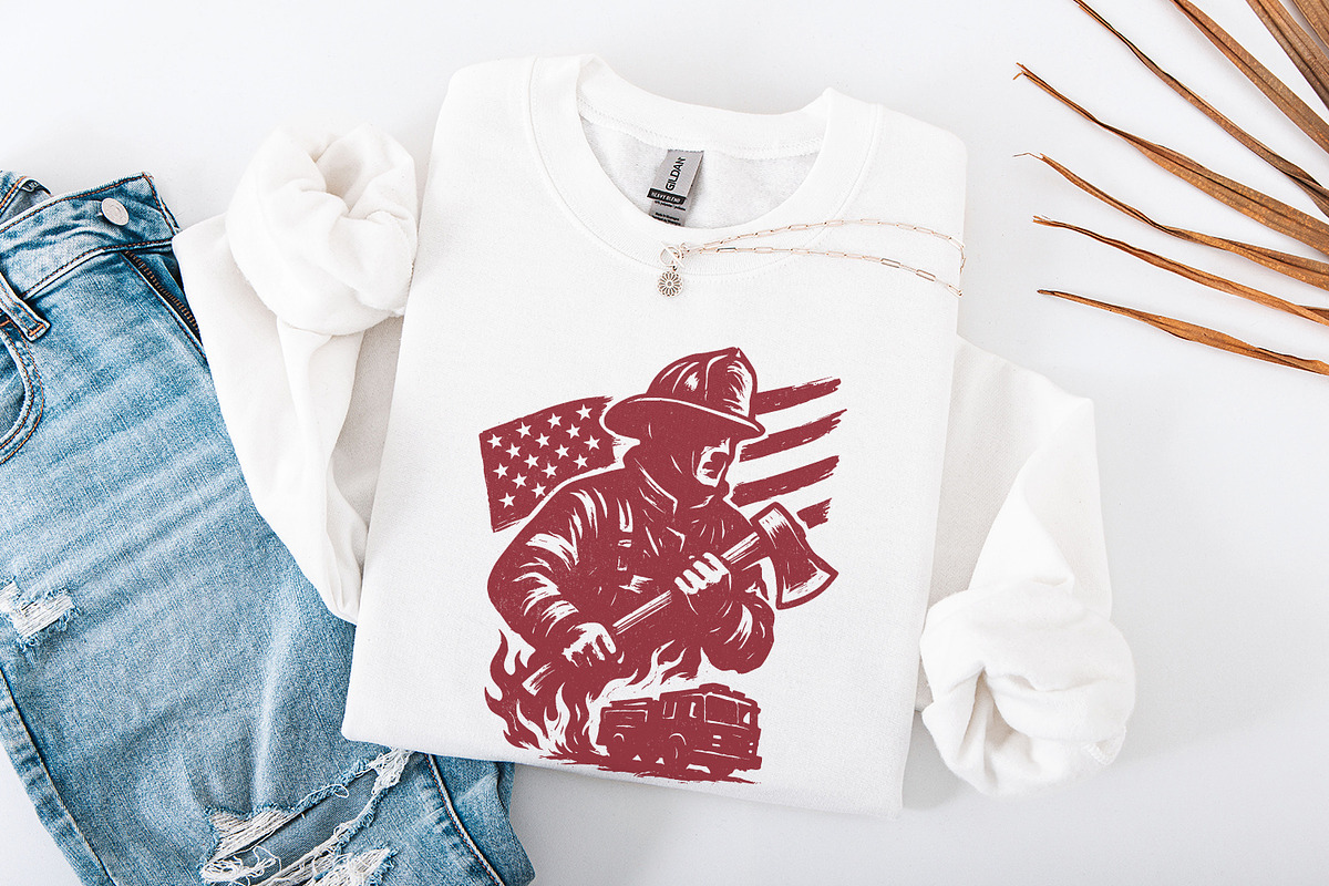 Firefighter PNG, American Flag, an Illustration by SharpMarketplace (Photo 4 of 9)