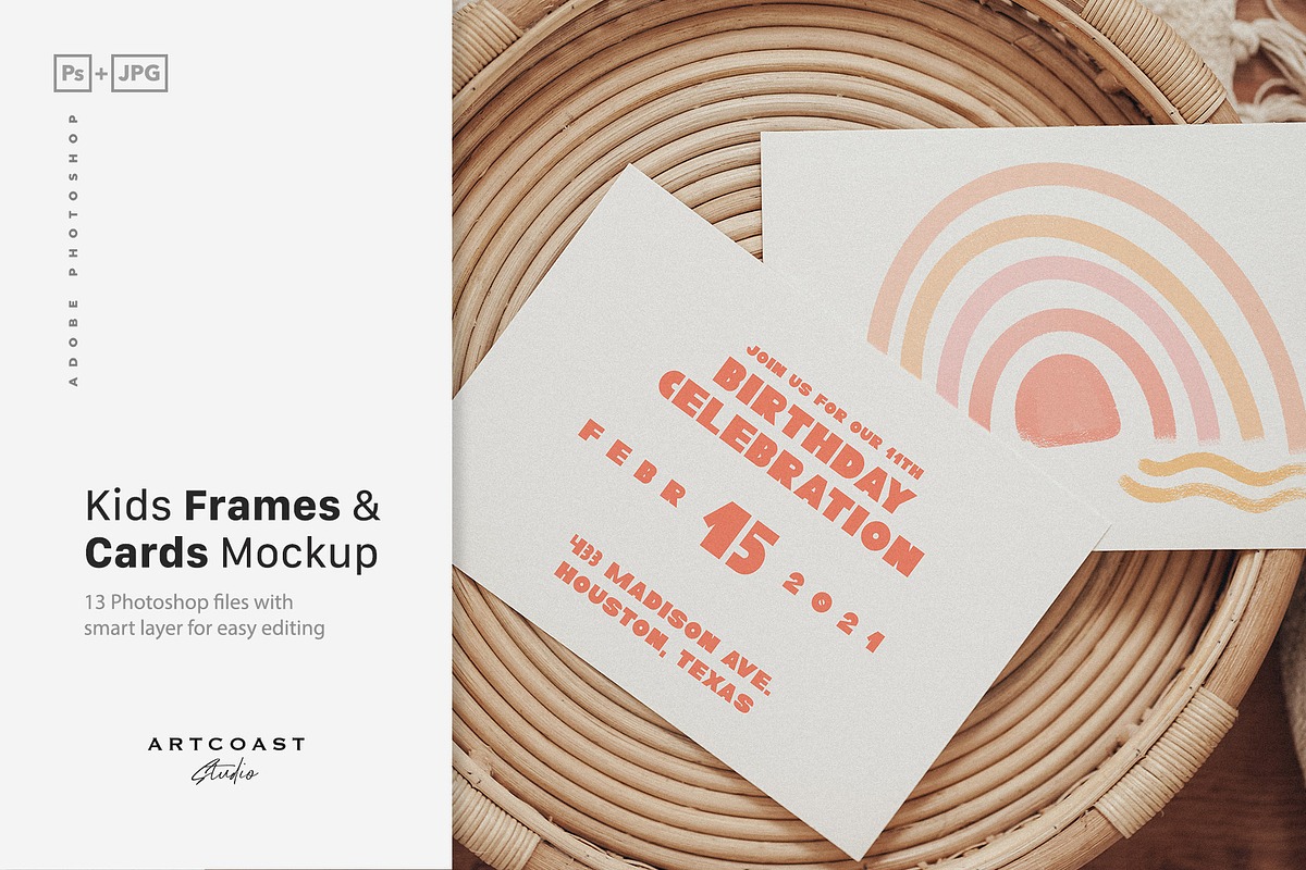 Kids Frames & Cards Mockup, an Advertising Mockup by Artcoast Studio (Photo 1 of 6)