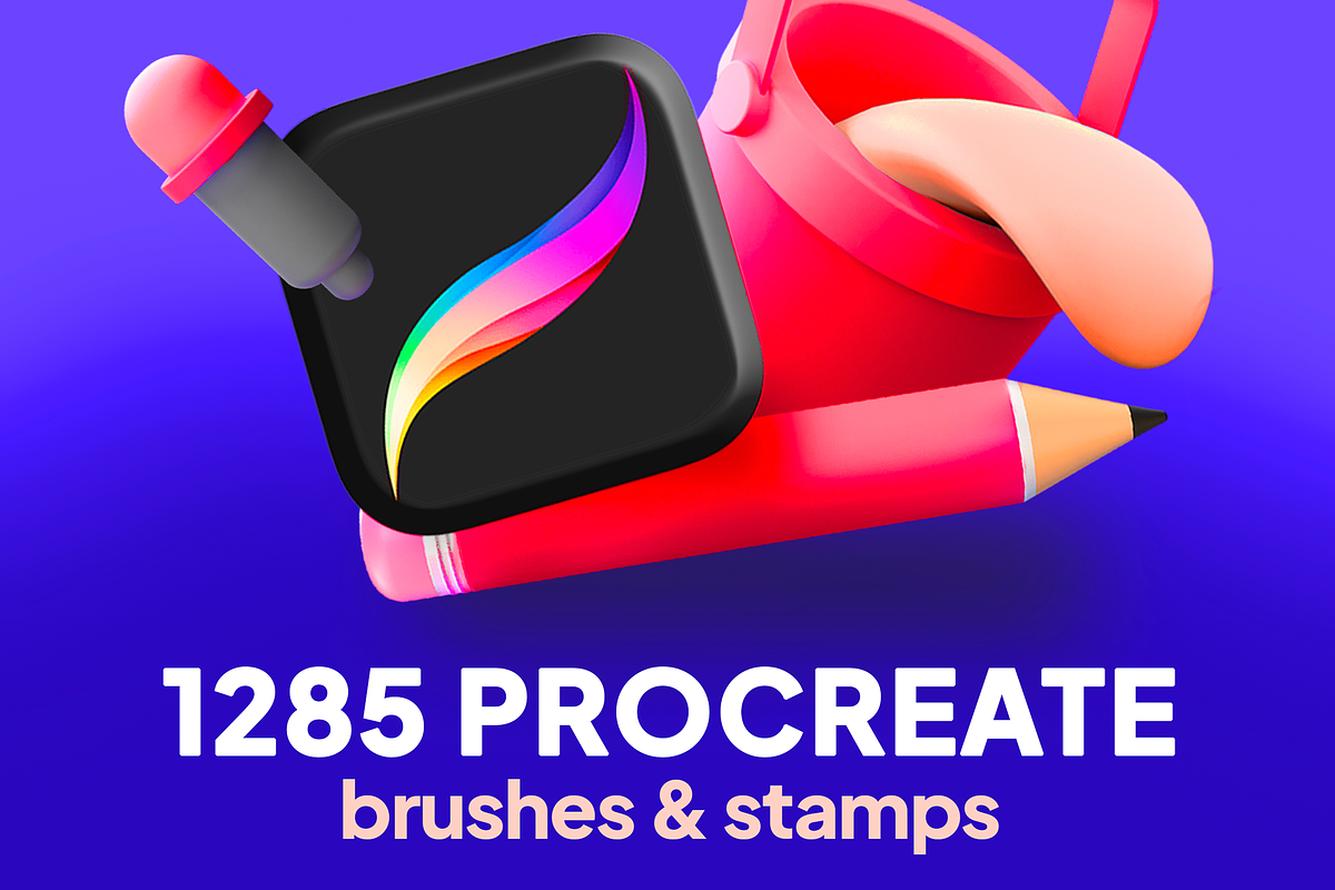 1285 Procreate Brushes, a Brush Add-On by Endete & Mazak brushes (Photo 1 of 4)