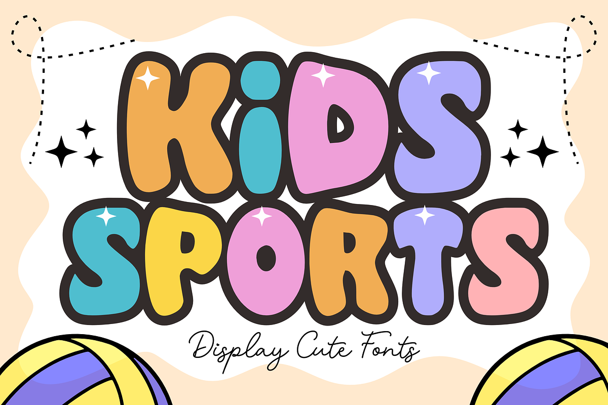 Volley Ball - Cartoon Font Types, a Font by KiddoGlyphs Studio (Photo 2 of 3)