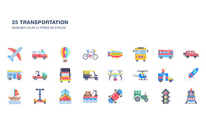 Transportation And Vehicle Icon Set