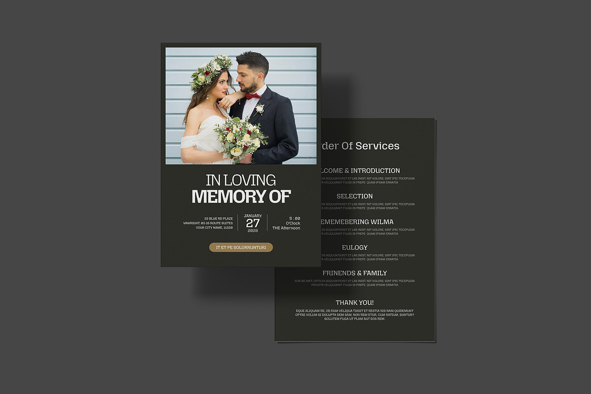 Heaven Funeral Program Template, an Invitation Template by Creatiya Type (Photo 4 of 6)