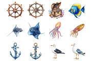 Nautical Clipart, Ocean Clipart, an Illustration by Design Market (Thumbnail 3 of 3)