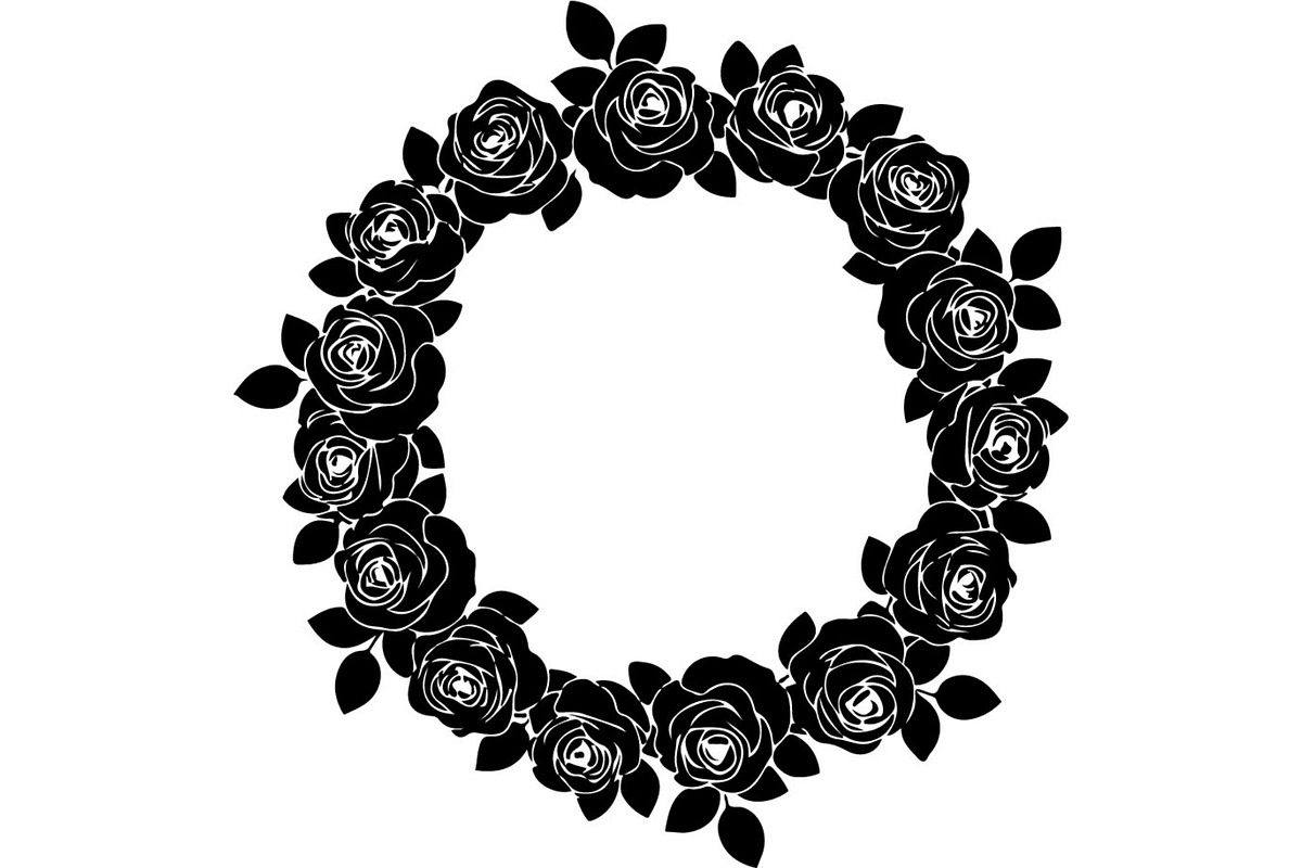 Black Floral Wreath Frame Set, an Illustration by Designer_Momina (Photo 19 of 20)