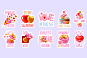 Valentine's Day Stickers Set, a Decorative Illustration by Vector beauty (Thumbnail 2 of 6)