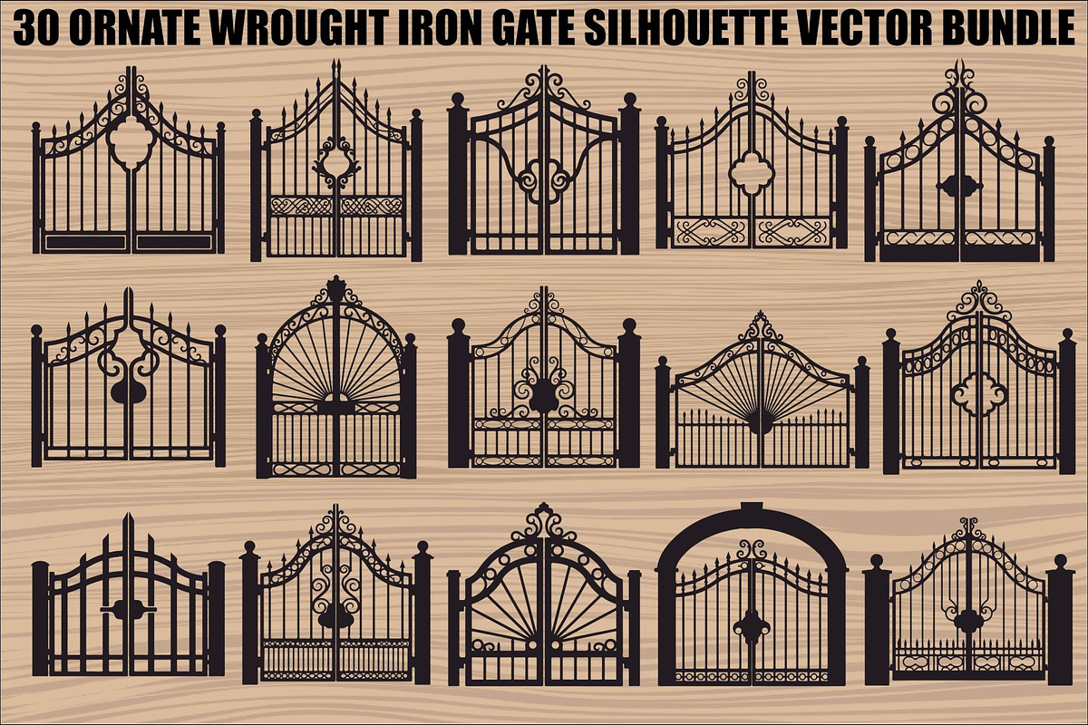 Ornate Iron Gate SVG Bundle, an Illustration by Designs_River (Photo 1 of 31)