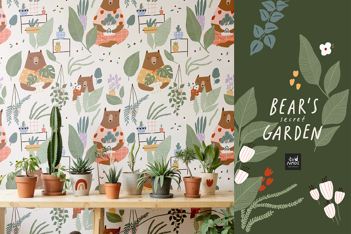 Bear’s Secret Garden - collection, an Animal Illustration by avdnadi (Photo 6 of 11)