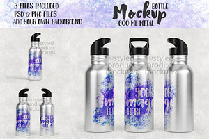 Sublimation 600ml bottle mockup