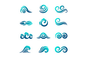 Stylized Wave Logo. Ocean And Sea