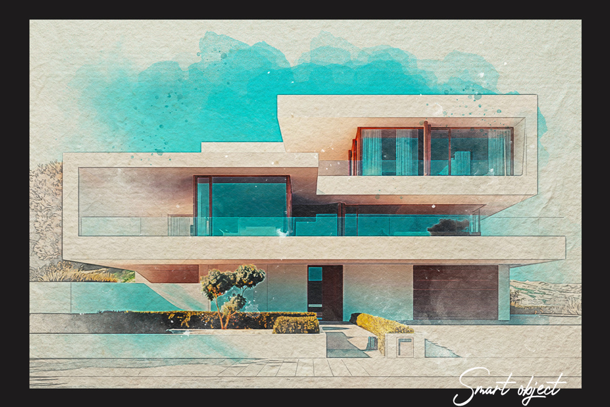 Aquarelle Sketch Photoshop Template, an Action Add-On by 3d_model_tifotizi (Photo 5 of 5)