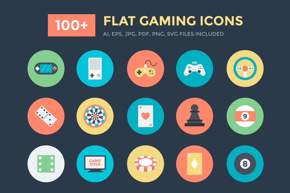 100+ Flat Gaming Vector Icons, a Duotone Icon by Vectors Market (Photo 1 of 3)