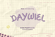 Daywiel - Kids Playful Font, a Script Font by Dhabee (Thumbnail 1 of 4)