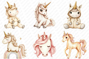 Neutral Unicorn Clipart, an Illustration by Watercolor design (Thumbnail 3 of 12)