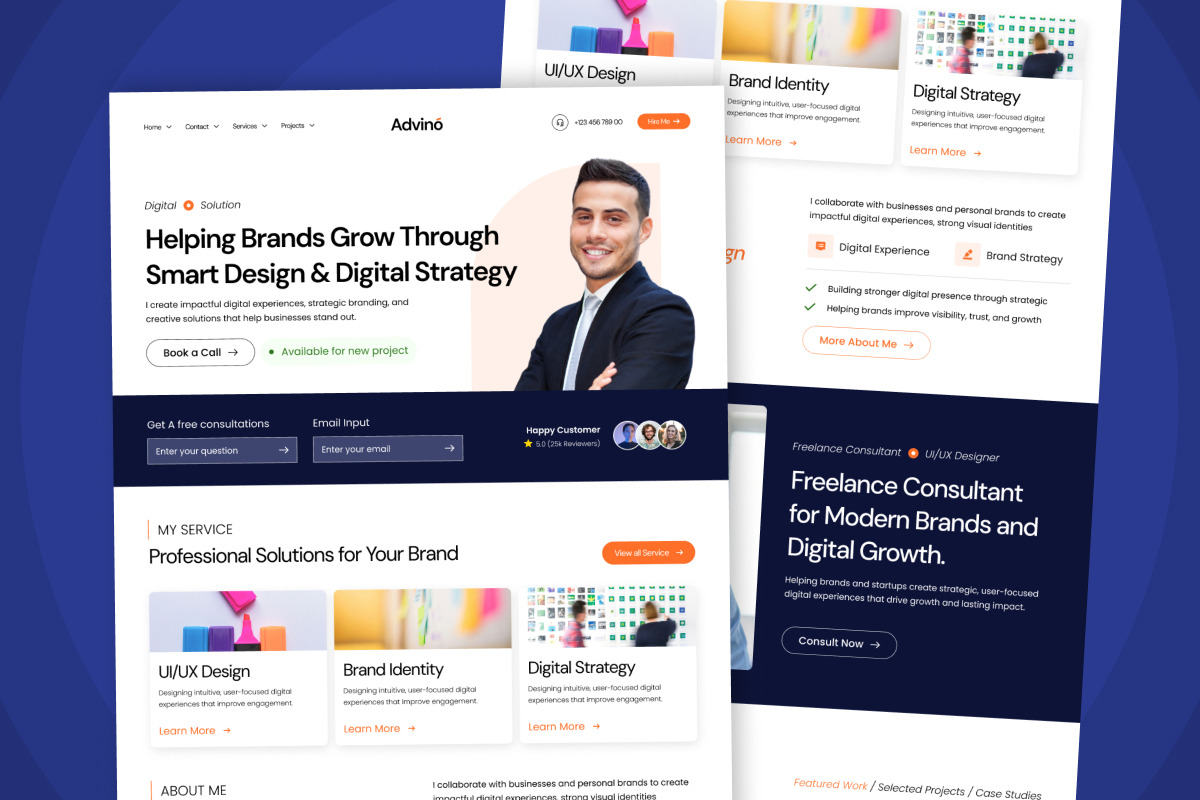 Advino Consultant Portfolio Landing, a Landing Page Template by twinstd (Photo 4 of 5)