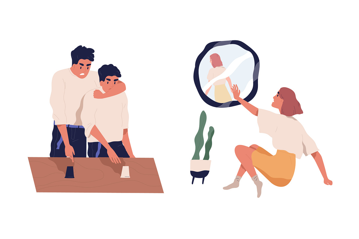 People with inner conflict concept, a Person Illustration by Good Studio (Photo 4 of 7)