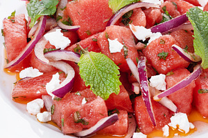 Fresh Watermelon Feta Salad with Mint and Red Onion, a Food & Drink Photo by etorres69