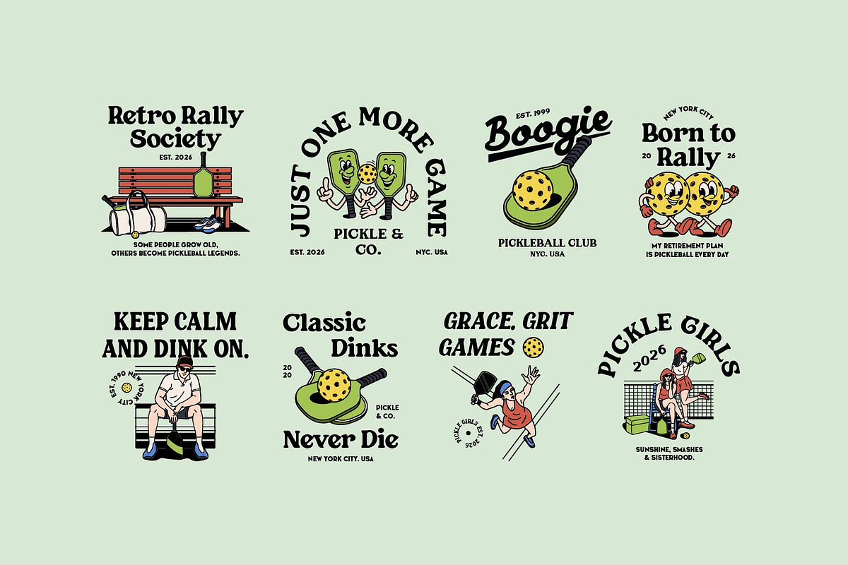 Retro Pickleball Graphic, an Object Graphic by Skilline Supply Co. (Photo 6 of 12)