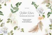 White roses wedding invitation cards, a Decorative Illustration by Slastick (Thumbnail 1 of 9)