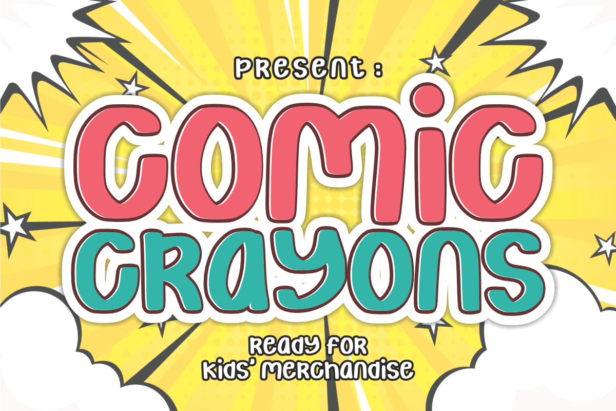 Comic Crayons - Comic Display Font, a Handwritten Font by KiddoGlyphs Studio (Photo 1 of 3)
