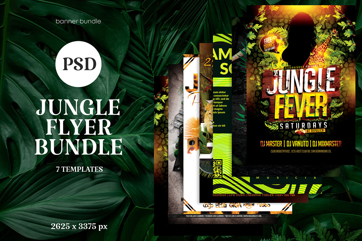 7 Templates Jungle Flyer Bundle, a Social Media Template by PopotLane (Photo 1 of 5)