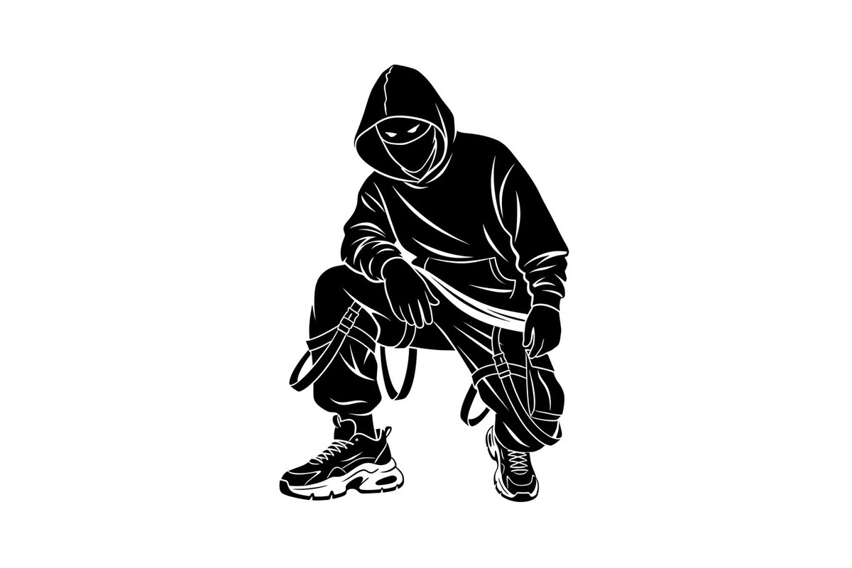 Hooded Street Ninja Silhouette, an Illustration by Gfx_Store (Photo 10 of 10)