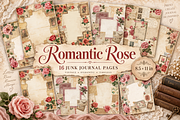 Romantic Rose Junk Journal Paper, a Background Graphic by Printable Treasure (Thumbnail 1 of 4)