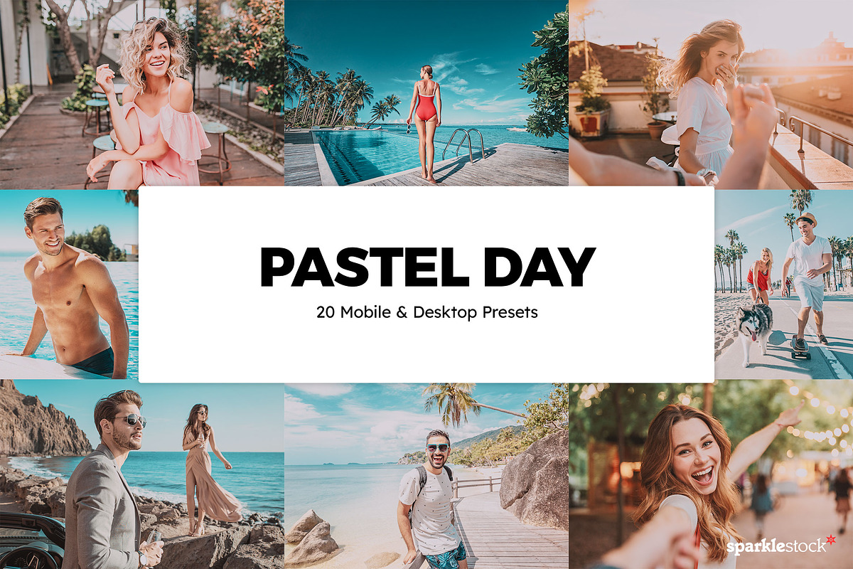 20 Pastel Day Lightroom Presets LUTs, a Preset Add-On by SparkleStock (Photo 1 of 9)