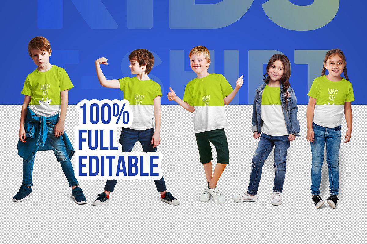 Mixed Kids T-Shirt PSD Mockups Vol6, a Shirt Mockup by Hi, Mock-Up! (Photo 2 of 15)