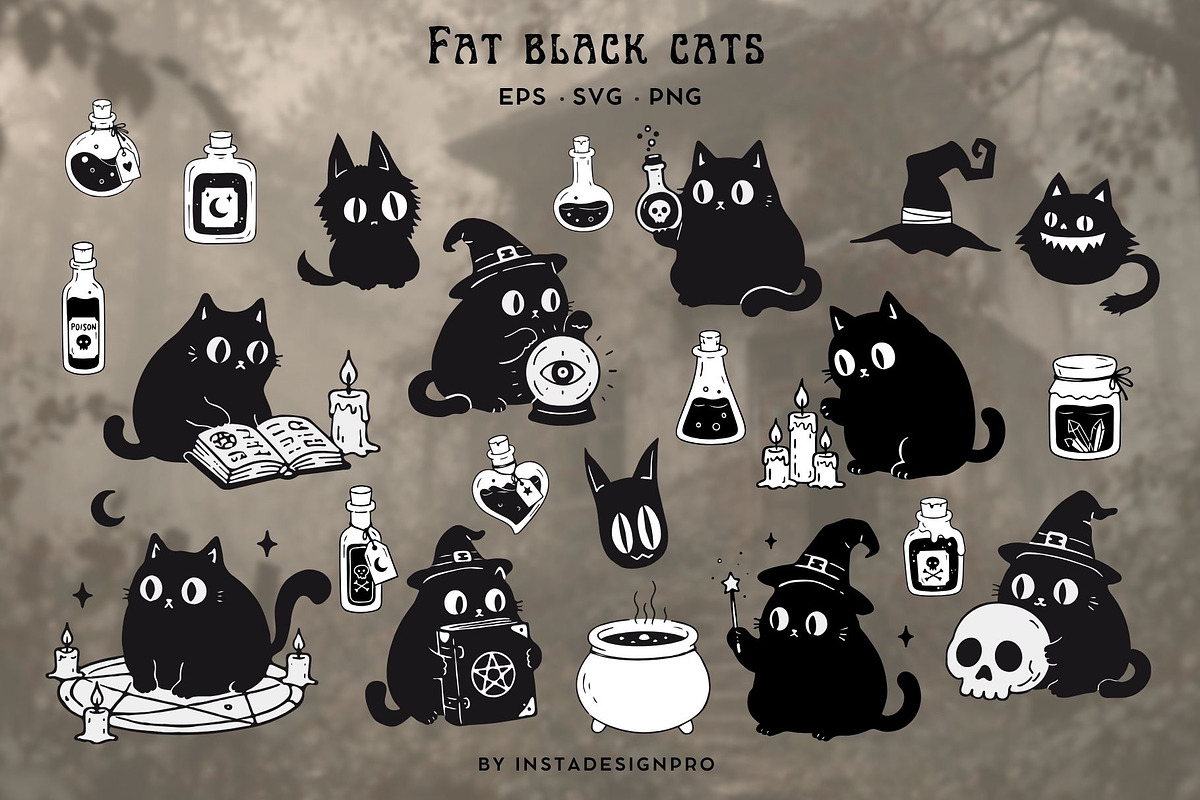 WHIMSICAL HALLOWEEN Clipart Bundle, a Decorative Illustration by InstaDesignPro (Photo 6 of 13)