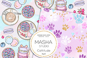 CATTITUDE digital papers, a Pattern Graphic by Masha  Studio (Thumbnail 6 of 9)