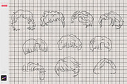 Procreate Hair Styles Anime Chibi, a Brush Add-On by ArtPrintBabe (Thumbnail 13 of 14)