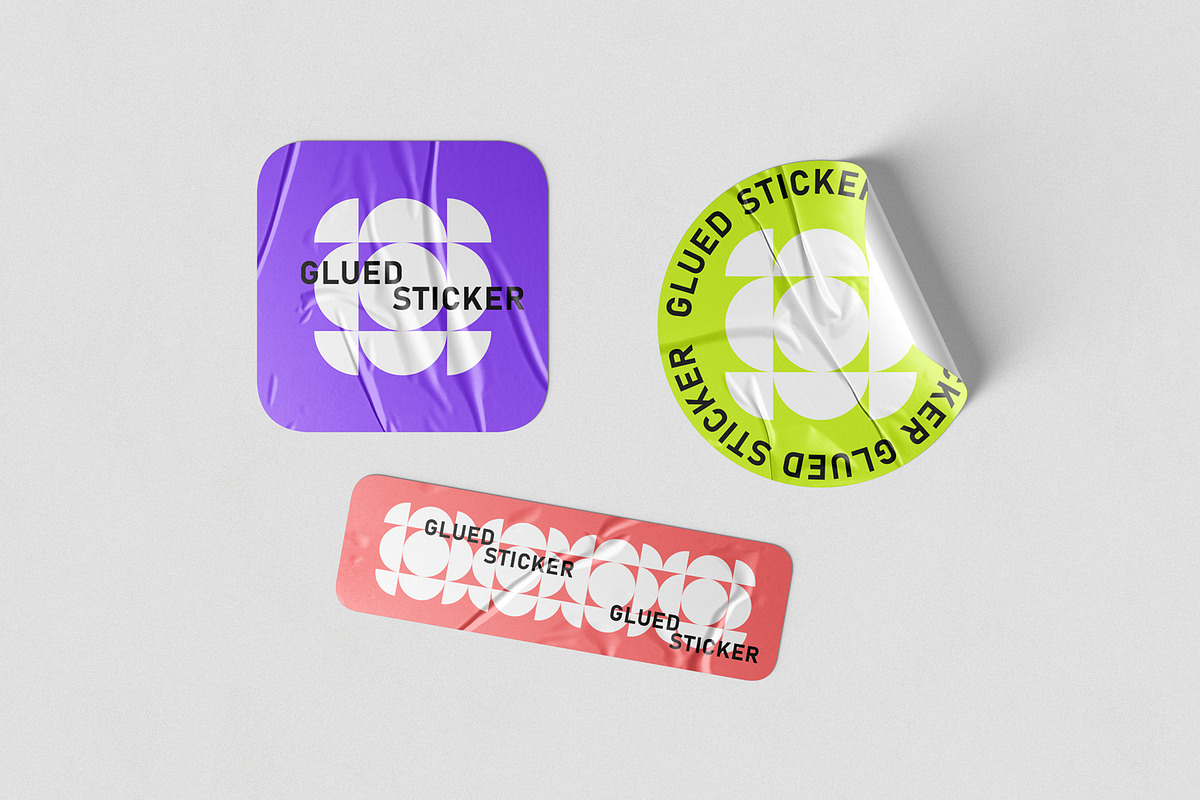 Glued Sticker Mockups, a Mockup by artimasa (Photo 4 of 5)